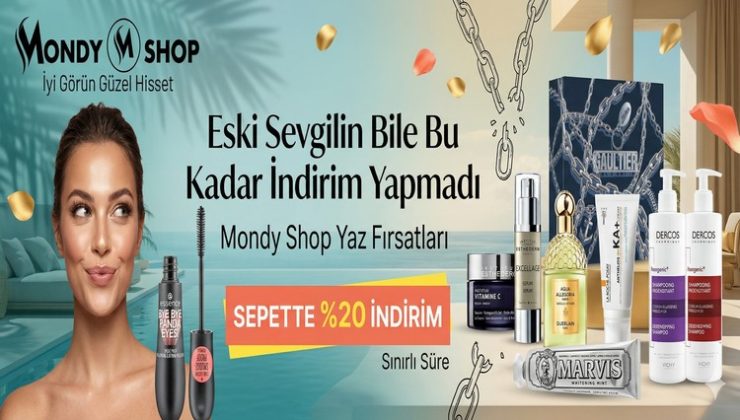 Türkiye’nin En Ucuz Kozmetik Alışveriş Sitesi Mondy Shop’ta Sepette %20 İndirim Fırsatları Seni Bekliyor